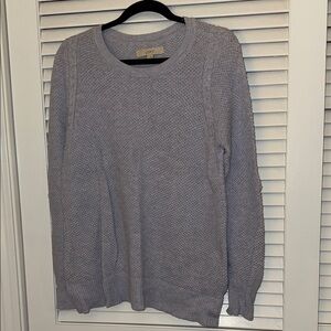 LOFT Crewneck Sweater in Periwinkle/Light Gray - Size Large